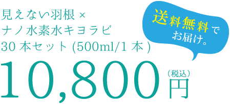 ナノ水素水キヨラビ×見えない羽根30本セット 10,800円　送料無料