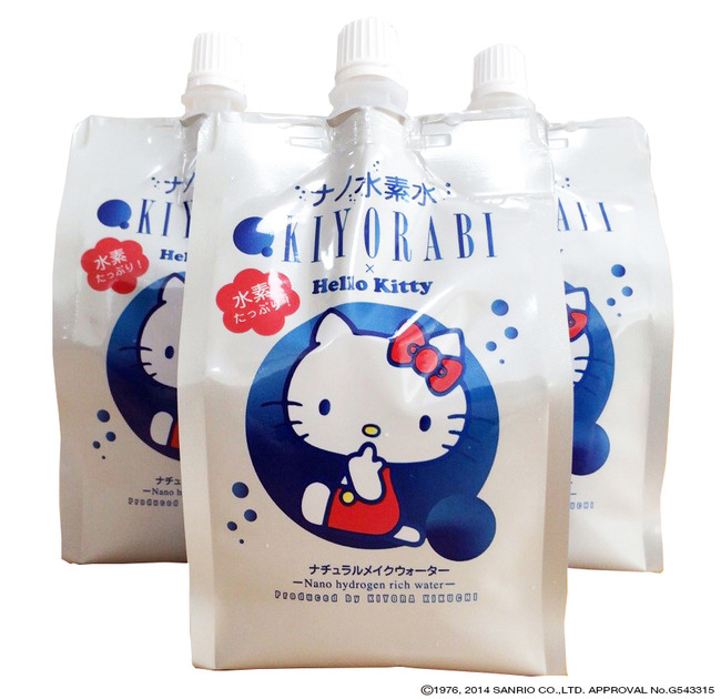 ハローキティの水素水(ナノ水素水キヨラビ) 300mlサイズで新登場!